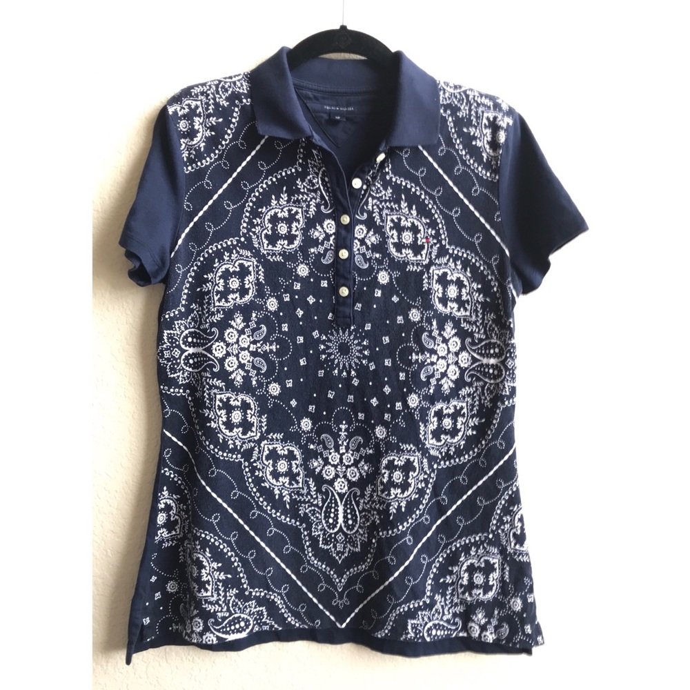 Tommy Hilfiger paisley signature polo. Small.